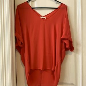 Lush Coral Sheer Top - Size Small